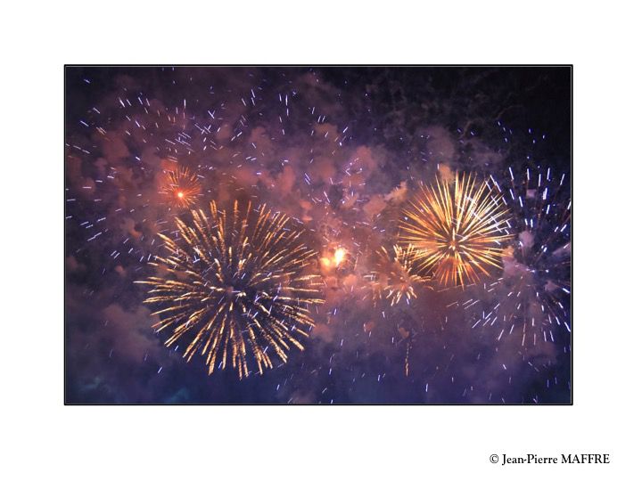 Les feux d’artifices sont toujours de très grands moments d’émotion par leur profusion de couleurs et de sons. Paris, 14 juillet 2008.