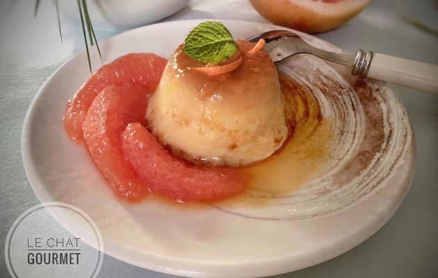 Crèmes caramel au pamplemousse rose