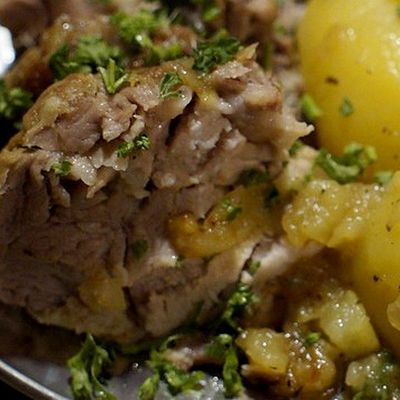 Rôti de porc en cocotte aux pommes de terre