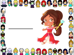 Étiquettes nominatives sur Disney : Elena d'Avalor    Elena Castillo Flores