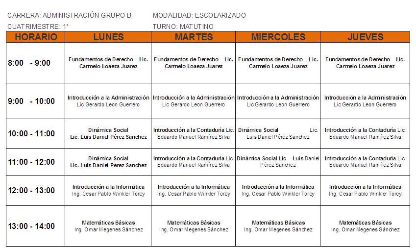 Album - Horarios-de-Administracion-de-Empresas-