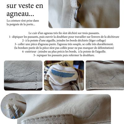 Veste cuir déchirée aux passants