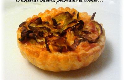 Tartelettes bacon, poireaux et comté