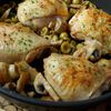 Poulet aux olives et champignons