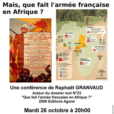 26 Oct. : Conférence "Mais que fait l'Armée française en Afrique"