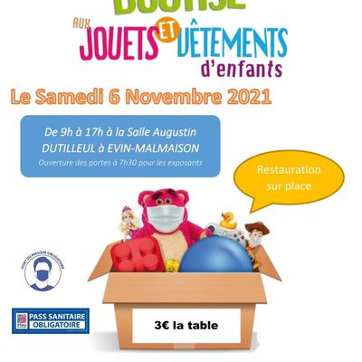 Une bourse aux jouets et aux vêtements de l'APE Méresse le 6 novembre salle Dutilleul à Evin-Malmaison