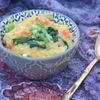 Lentilles corail et quinoa épicés aux carottes et ail des ours