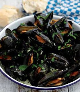 Moules cuites au four à la crème de cidre