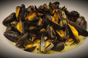 Moules au  curry et coriande 