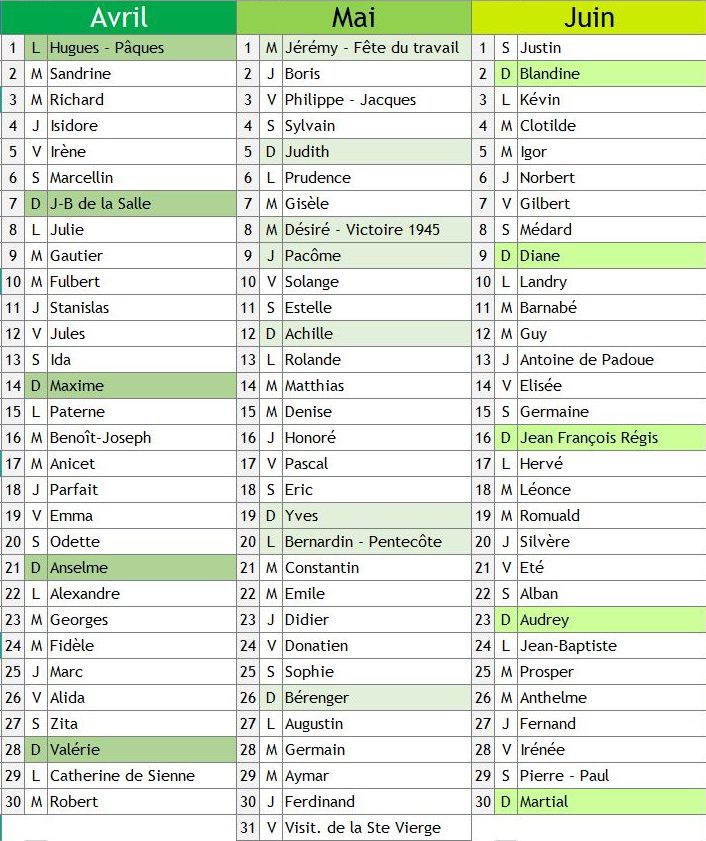 calendrier 2024 en couleurs avec fêtes