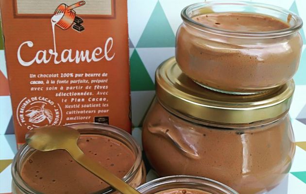 Mousse au chocolat caramel