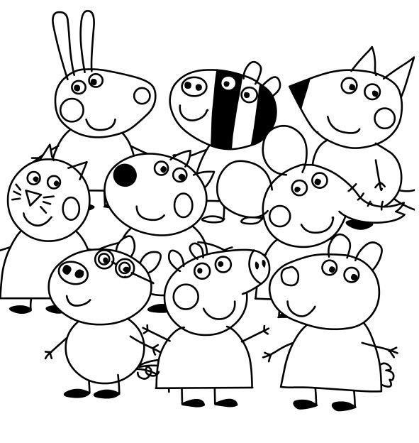 Coloriage Peppa Pig, Coloriage Papa pig