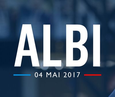 Emmanuel Macron en meeting en plein air à Albi le 4 mai 2017