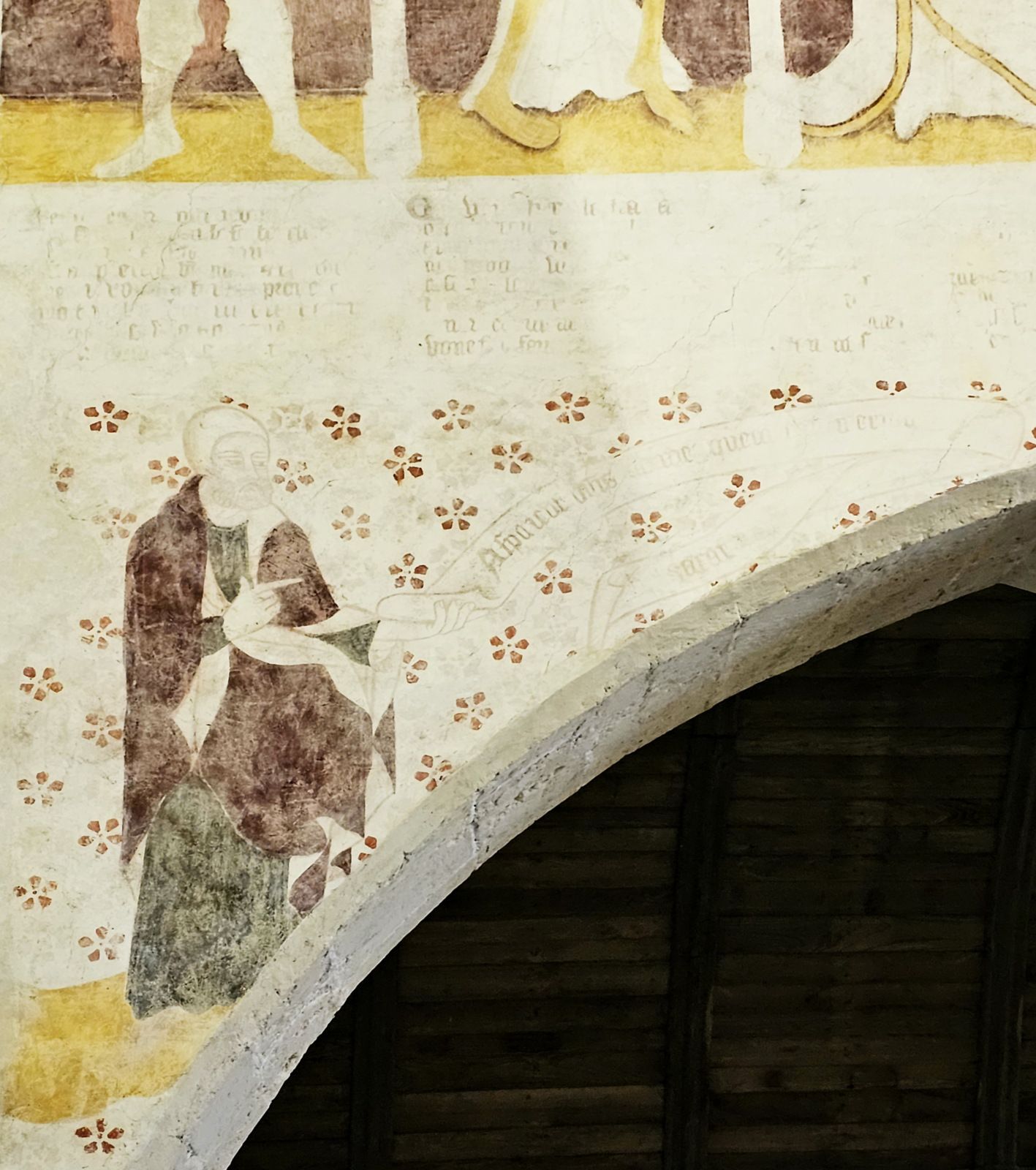 Les peintures murales de la nef de Kermaria an Iskuit, côté sud. Photographie lavieb-aile.