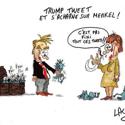trump bombarde merkel sur twitter...