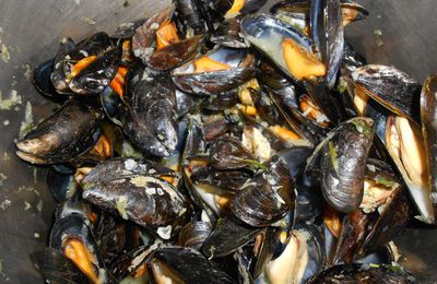 Moules marinières, compter 30 min de trempage +prépa25-30 min