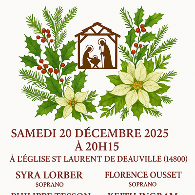 Ce soir, concert de Noël en l'église Saint Laurent de Deauville.