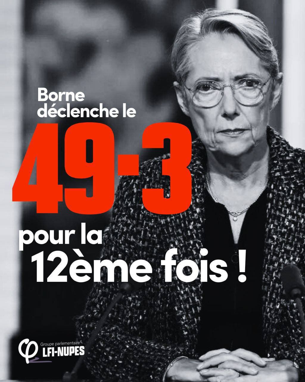 Comme attendu, Élisabeth Borne a fait un 49.3 pour passer en force la loi de finance.