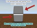 Illusion: ces 2 carrés sont il de même couleur ?