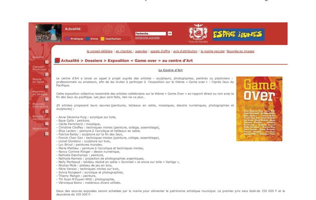 "Game over" sur le site internet municipal....