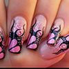 Vidéo - Flamme rose nail art