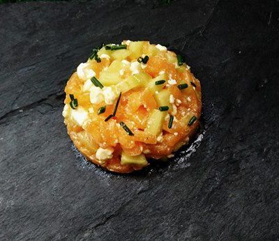 Tartare de l'été : concombre/melon/feta