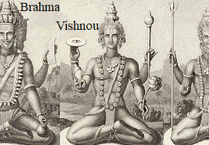 La Trimurti (Brahma, Vishnou, Shiva)