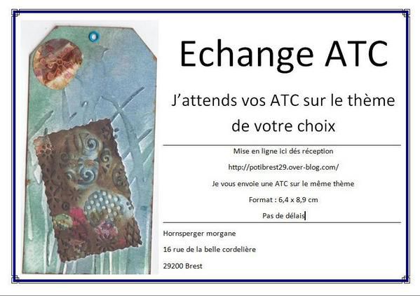 voici les ATC reçus 
encore merci à toutes