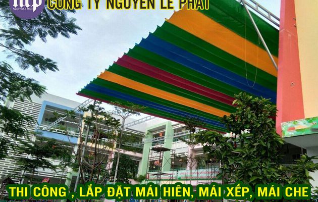Thi Công Lắp Đặt Mái Xếp Lượn Sóng tại Hà Nội Hải Phòng Nam Định Giá Rẻ , Bạt Kéo Mái Hiên Hà Nội