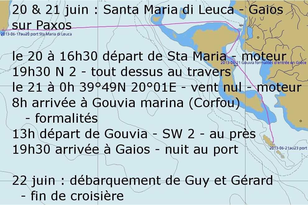 Préparation du bateau à Martigues, puis Martigues à Paxos, du 4 au 22 juin, avec Guy et Gérard