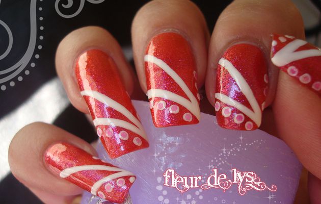 Nail Art : Rose et blanc