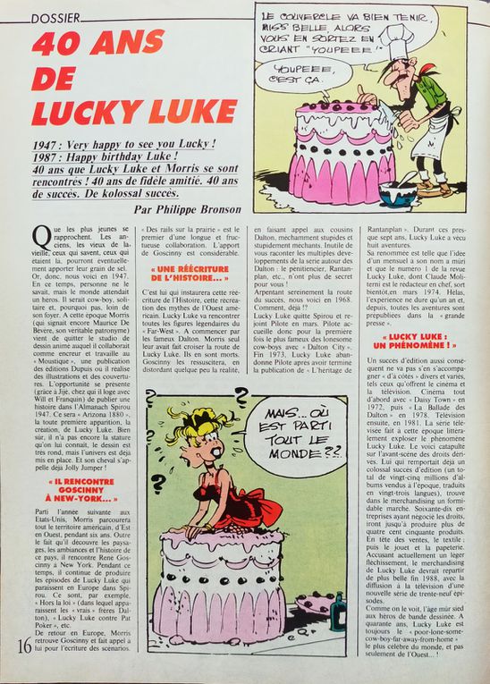 &quot;Lucky Luke a 40 ans&quot; Spot BD - 1987