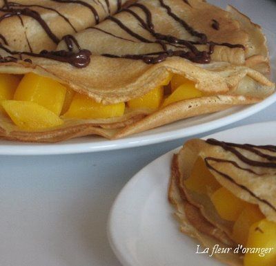 Recette des crêpes à la mangue et au chocolat