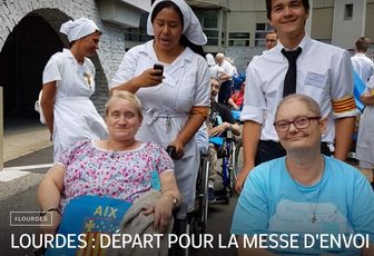 LOURDES : DÉPART POUR LA MESSE D'ENVOI