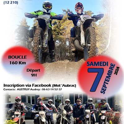 Rando moto du Mot 'Aubrac à St Rémy de Montpeyroux (12), le 7 septembre 2024 