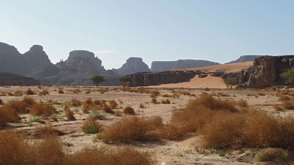 TREK D'UNE SEMAINE DANS LE MASSIF DE LA TADRART - DEFILEMENT DES COULEURS - SAHARA ALGERIEN - SUD EST (NOVEMBRE 2010)