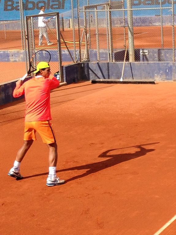 Rafa à l'entraînement en avril avant son départ pour Monte-Carlo