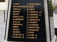 Les noms des soldats morts pendant la guerre de 1914