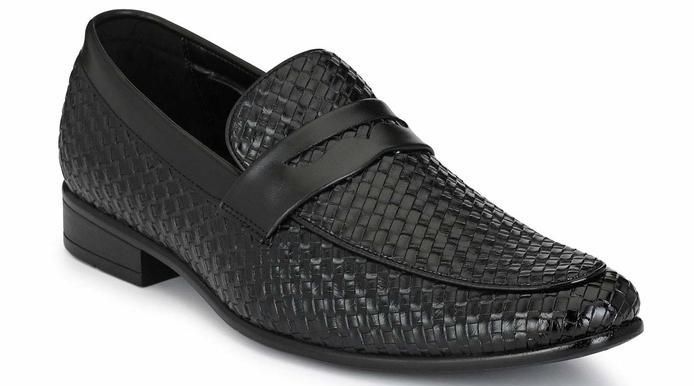 Black Woven Slip-Ons