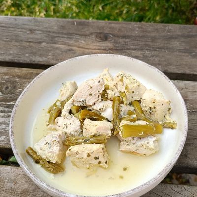 Poulet aux asperges vertes au Cookéo