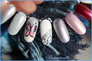 Nail Art " Papillon & léopard pastel" 