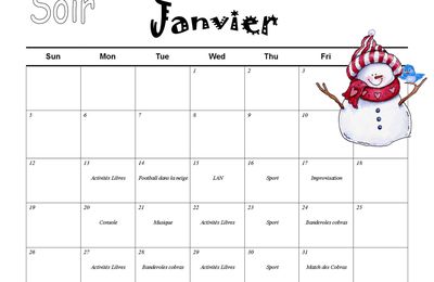 Calendrier soirée