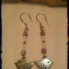 Boucles d'oreilles oiseaux perles violettes