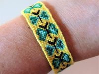 bracelet brésilien motif papillon jaune vert noir