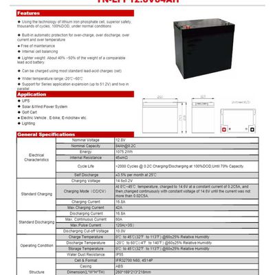 Nouvelle batterie lithium Life P04 - 12.8 V -84 AH