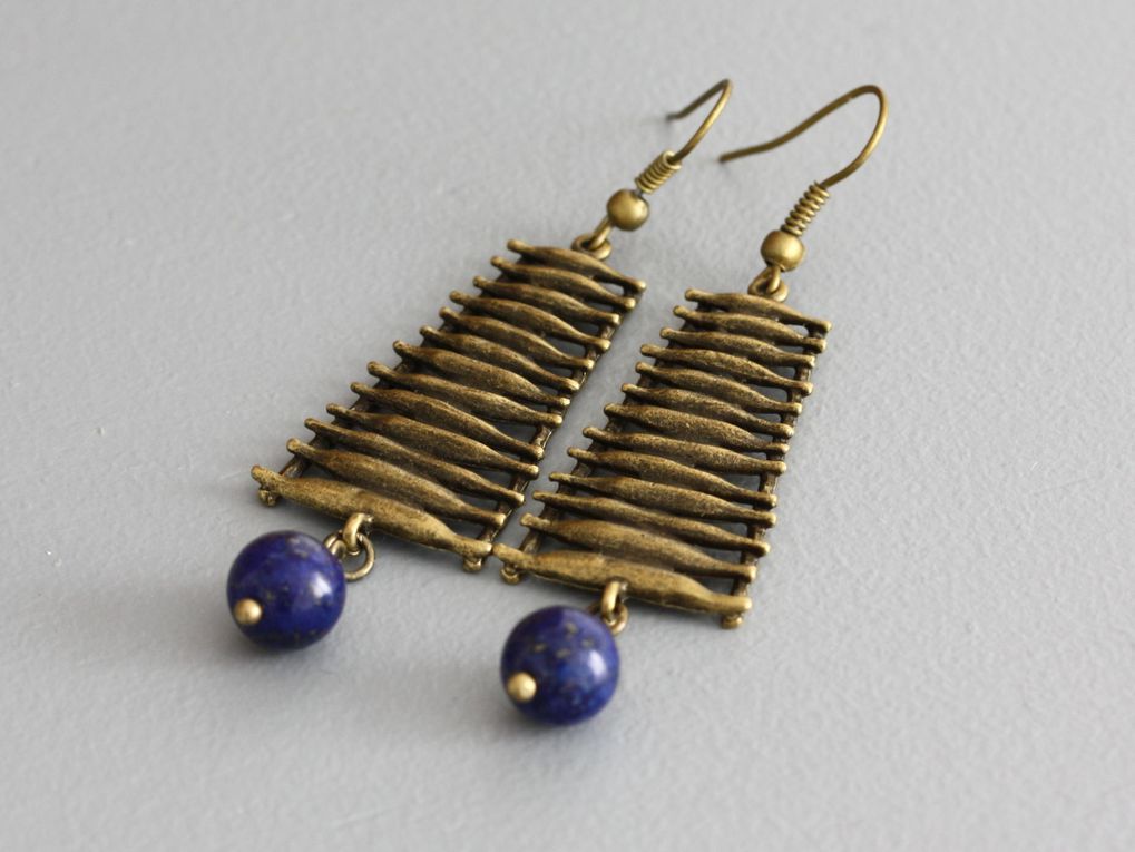 Boucles d'oreilles trapèzes bronze