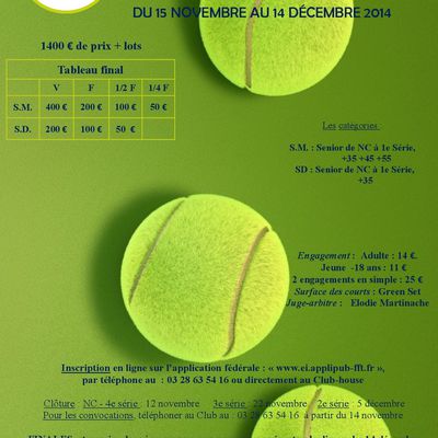 Le tournoi Open de l'USD TENNIS debute bientôt !