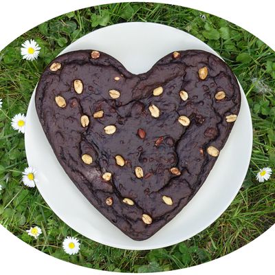 Brownie au chocolat noir, haricots rouges & cacahuètes - IG Bas / sans lactose
