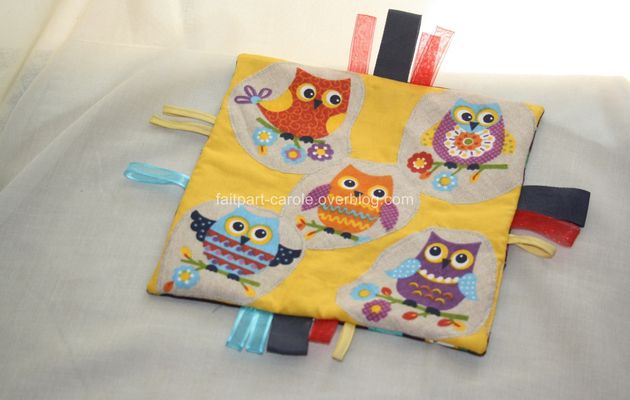 Doudou carré hibou