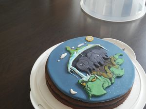 Gâteau Disque Monde